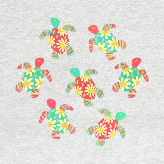 Cute Flower Child Hippy Turtles by micklyn